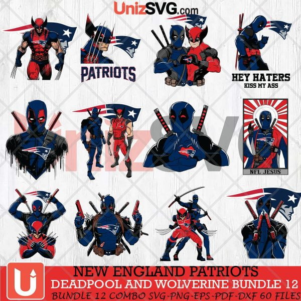 New England Patriots Deadpool And Wolverine SVG