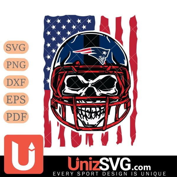 New England Patriots American Skull Helmet