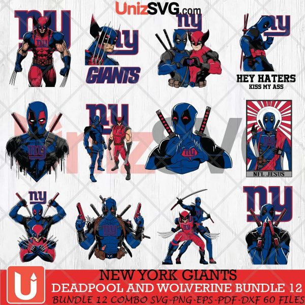 New York Giants Deadpool And Wolverine SVG