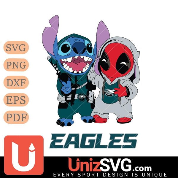 Philadelphia Eagles Stitch And Deadpool Cute