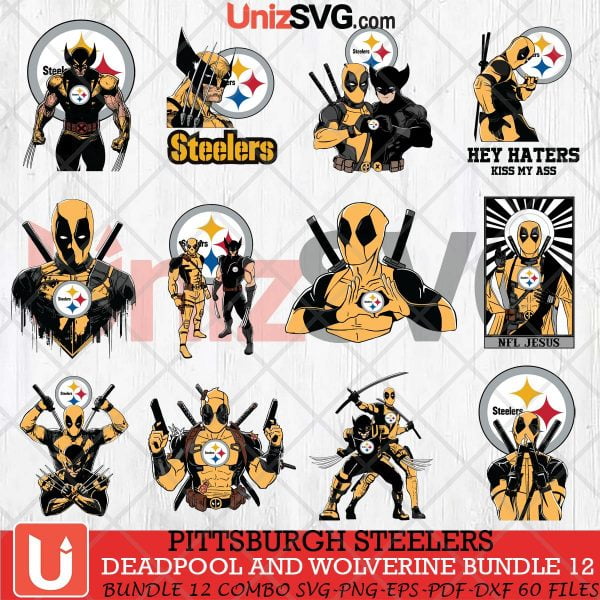 Pittsburgh Steelers Deadpool And Wolverine SVG