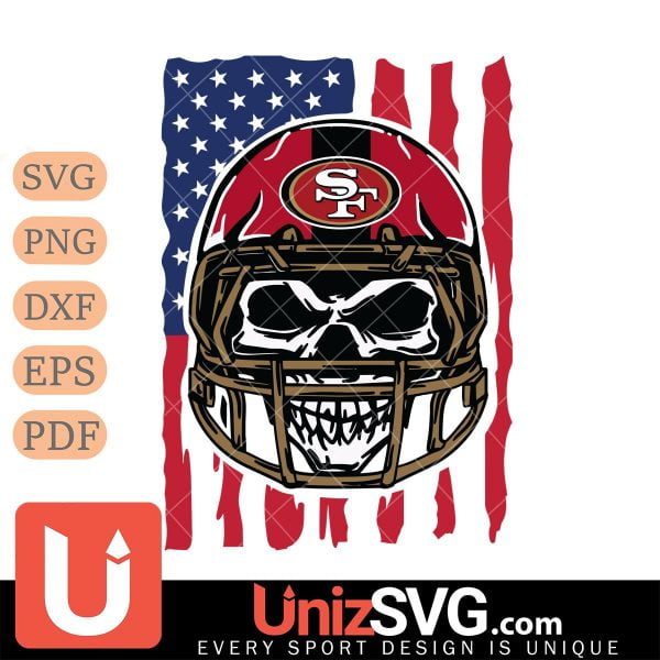 San Francisco 49ers American Skull Helmet