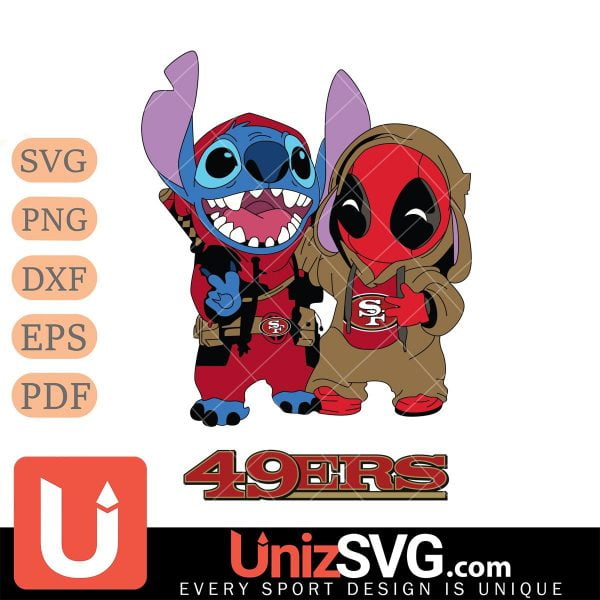 San Francisco 49ers Stitch And Deadpool Cute