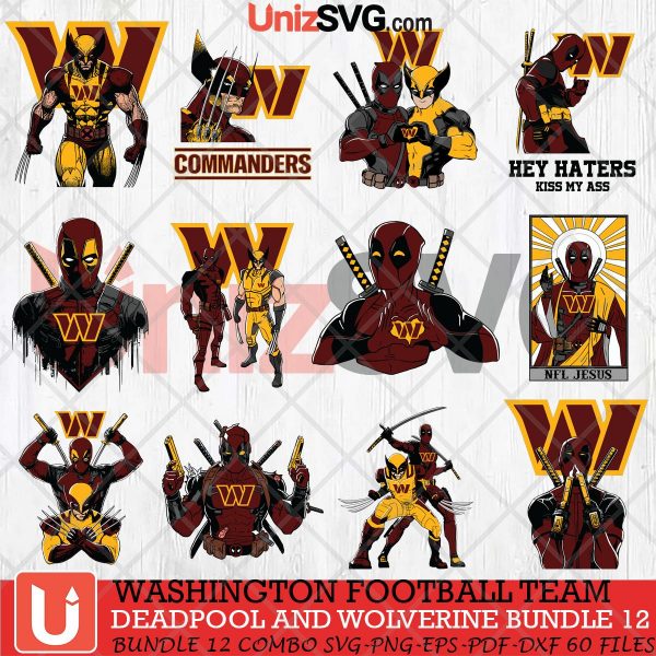 Washington Football Team Deadpool And Wolverine SVG