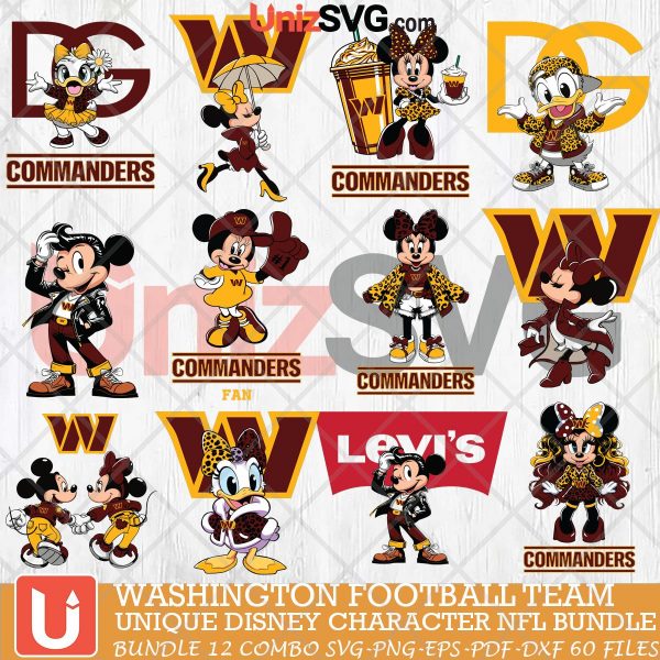 Washington Football Team Disney Characters NFL Bundle 12