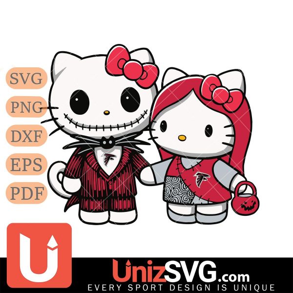 Atlanta Falcons Hello Kitty Skellington & Sally Horror