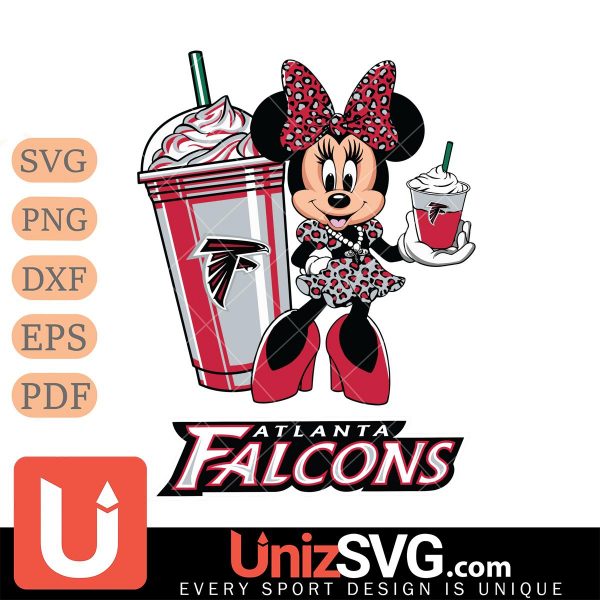 Atlanta Falcons Minnie Mouse Fan And Coffee