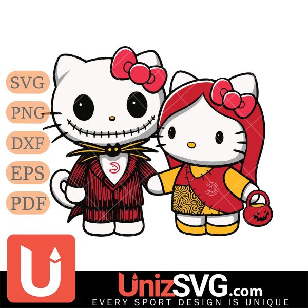 Atlanta Hawks Hello Kitty Skellington & Sally Horror