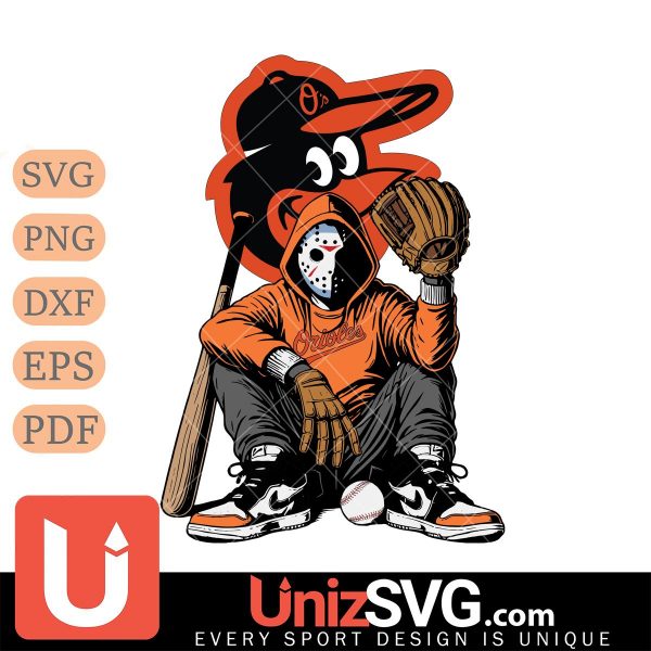 Baltimore Orioles MLB Jason Voorhees Halloween SVG