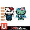 Carolina Panthers Hello Kitty Jack Skellington & Sally Horror