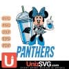 Carolina Panthers Minnie Mouse Fan And Coffee