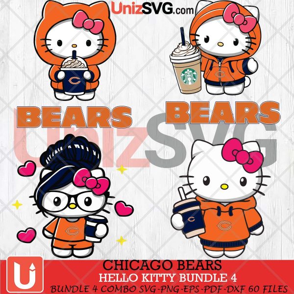 Chicago Bears Hello Kitty SVG