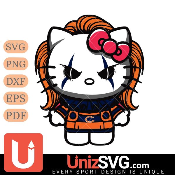 Chicago Bears Hello Kitty Pennywise IT Horror