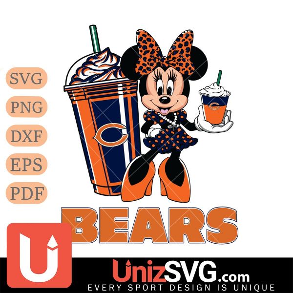 Chicago Bears Minnie Mouse Fan And Coffee