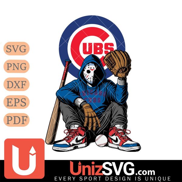 Chicago Cubs MLB Jason Voorhees Halloween SVG