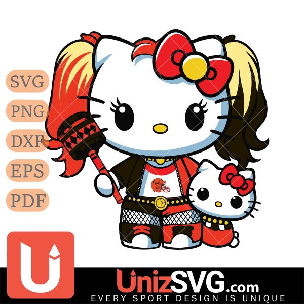 Cleveland Browns Hello Kitty Harley Quinn Horror