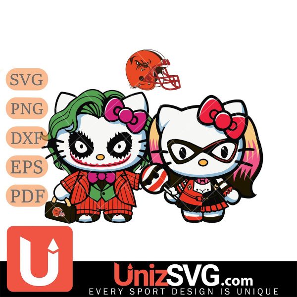 Cleveland Browns Hello Kitty Joker x Harley Quinn Horror