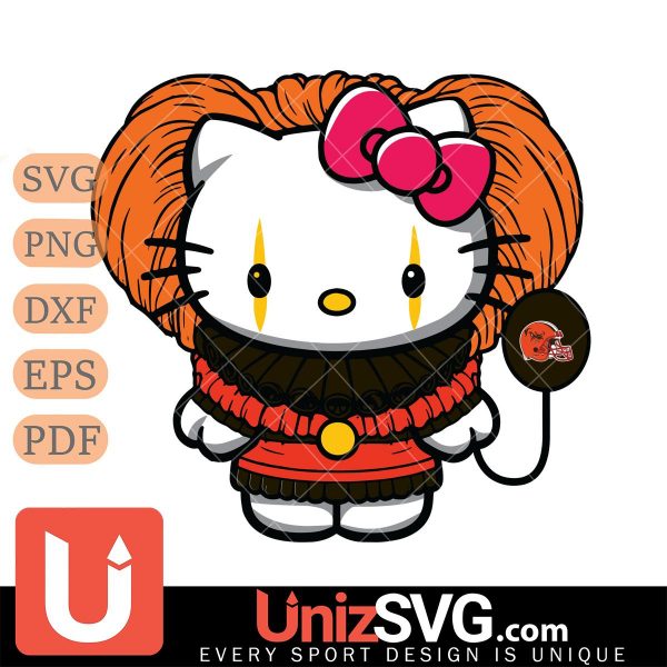 Cleveland Browns Hello Kitty Pennywise Horror