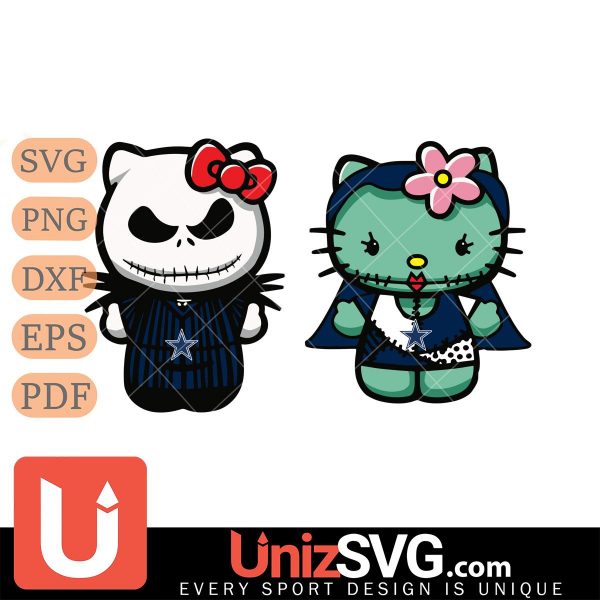 Dallas Cowboys Hello Kitty Jack Skellington & Sally Horror