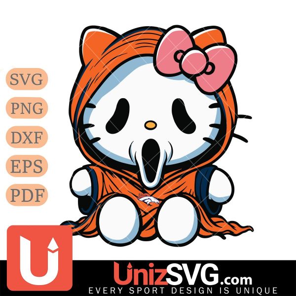 Denver Broncos Hello Kitty GhostFace Horror