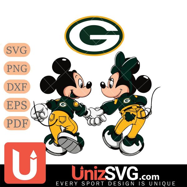 Green Bay Packers Fan Minnie And Mickey Love