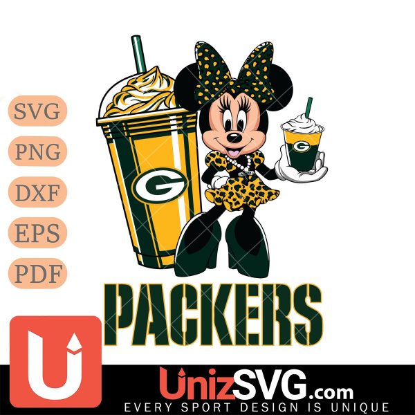 Green Bay Packers Minnie Mouse Fan And Coffee