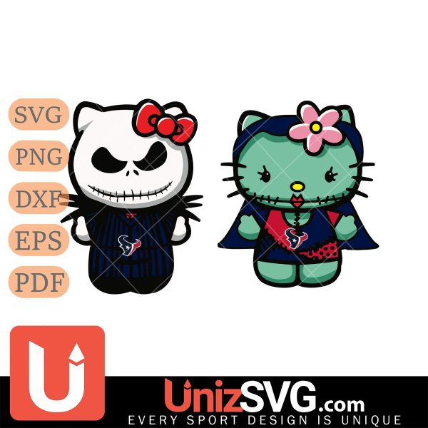 Houston Texans Hello Kitty Jack Skellington & Sally Horror