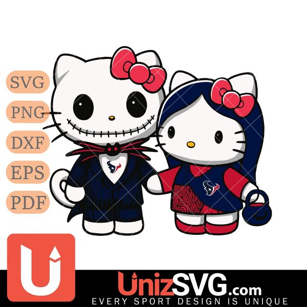 Houston Texans Hello Kitty Skellington & Sally Horror