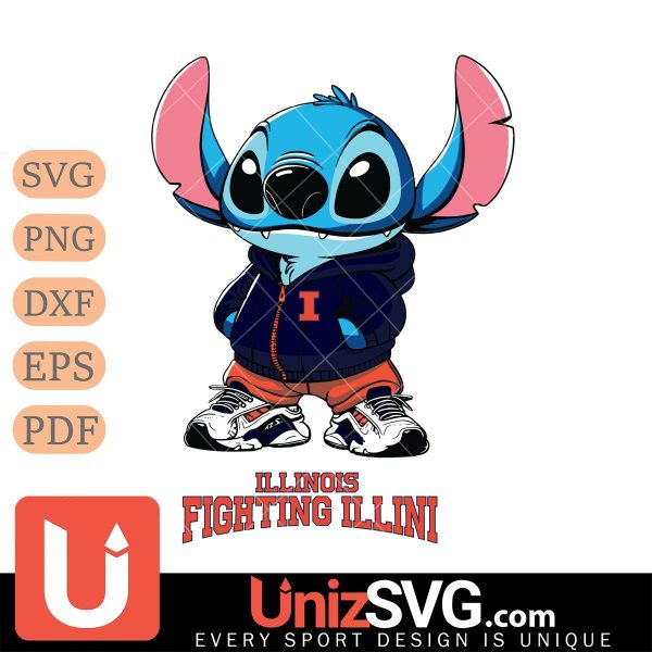 Illinois Fighting Illini Stitch Disney NCAA