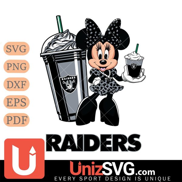 Las Vegas Raiders Minnie Mouse Fan And Coffee