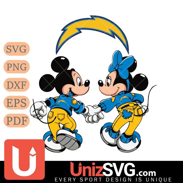 Los Angeles Chargers Fan Minnie And Mickey Love