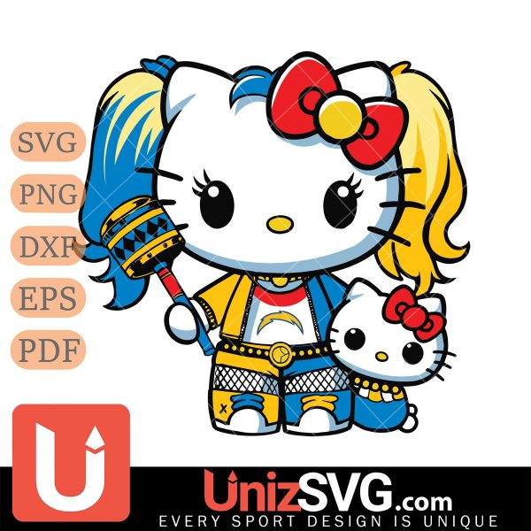 Los Angeles Chargers Hello Kitty Harley Quinn Horror