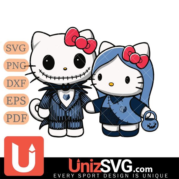 Memphis Grizzlies Hello Kitty Skellington & Sally Horror