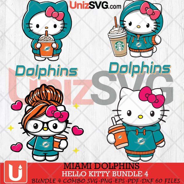 Miami Dolphins Hello Kitty SVG