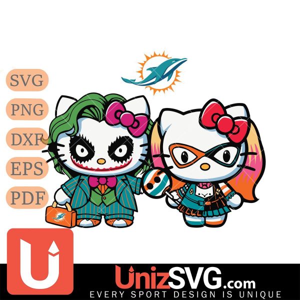 Miami Dolphins Hello Kitty Joker x Harley Quinn Horror