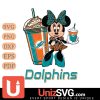 Miami Dolphins Minnie Mouse Fan And Coffee