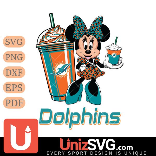 Miami Dolphins Minnie Mouse Fan And Coffee