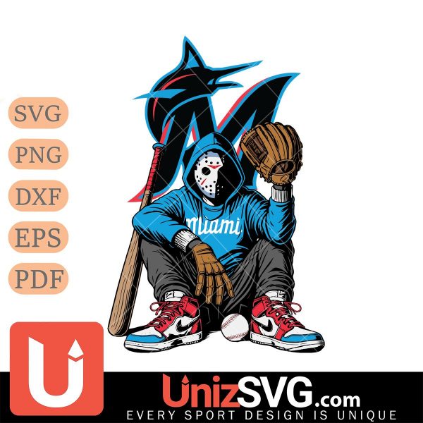 Miami Marlins MLB Jason Voorhees Halloween SVG