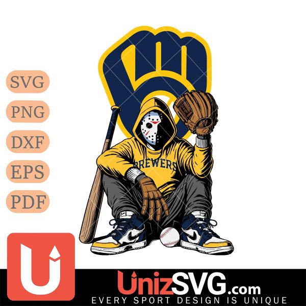 Milwaukee Brewers MLB Jason Voorhees Halloween SVG