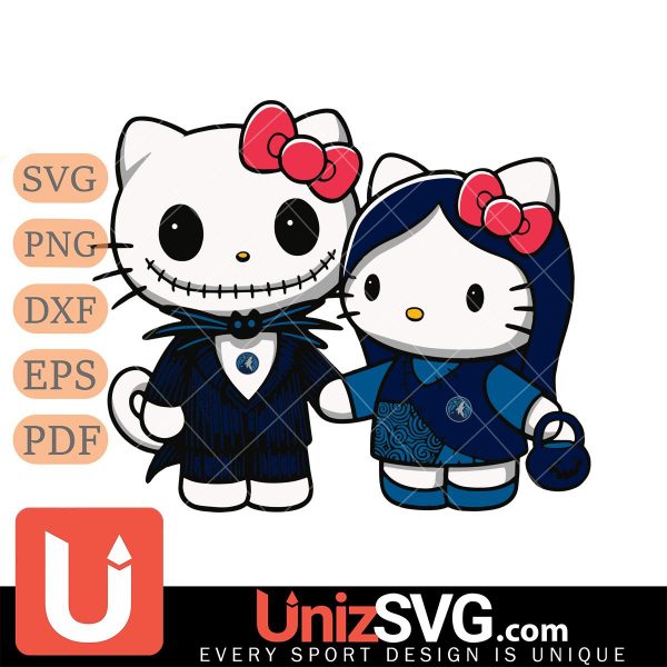 Minnesota Timberwolves Hello Kitty Skellington & Sally Horror