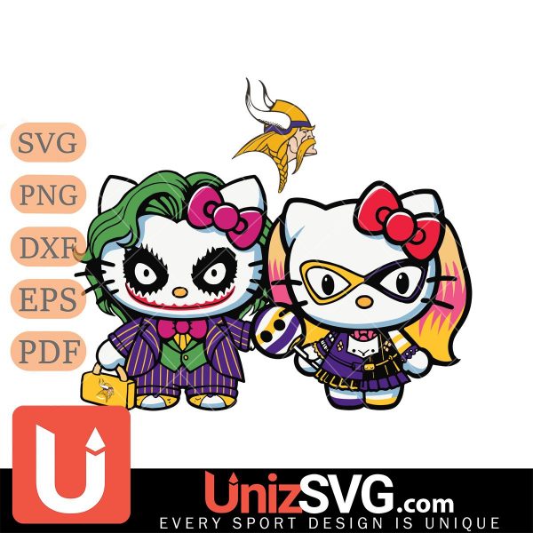 Minnesota Vikings Hello Kitty Joker x Harley Quinn Horror