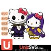 Minnesota Vikings Hello Kitty Skellington & Sally Horror