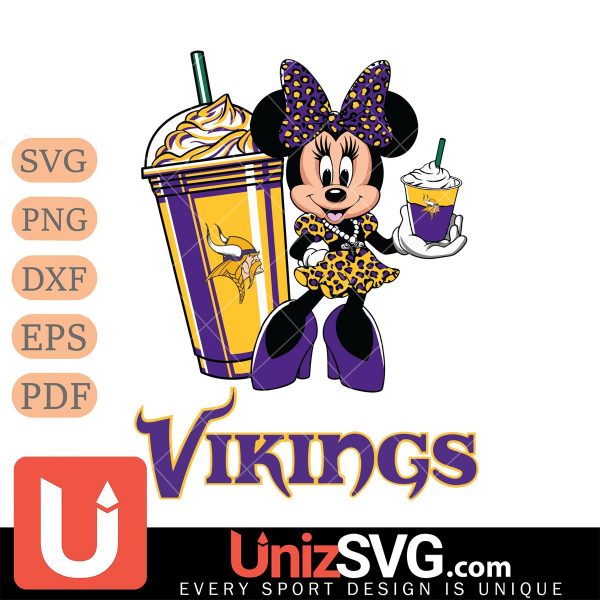 Minnesota Vikings Minnie Mouse Fan And Coffee