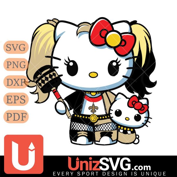 New Orleans Saints Hello Kitty Harley Quinn Horror