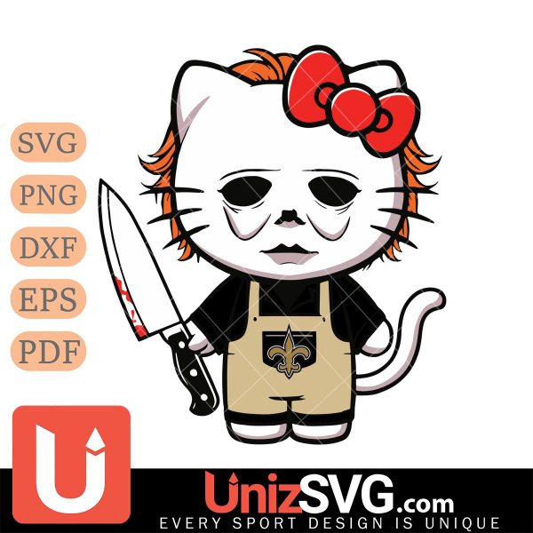 New Orleans Saints Hello Kitty Michael Myers Horror