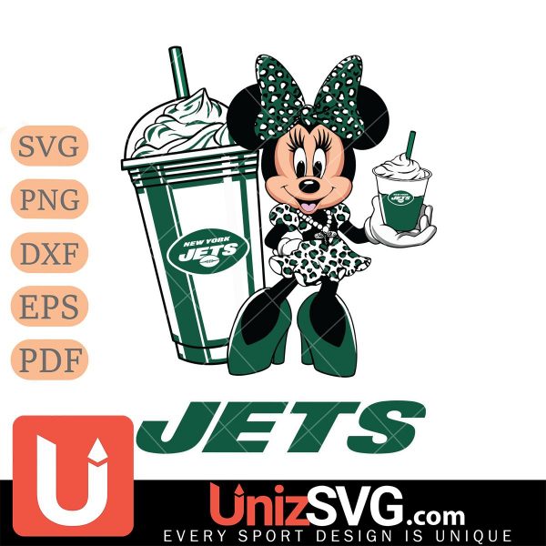 New York Jets Minnie Mouse Fan And Coffee