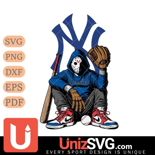 New York Yankees MLB Jason Voorhees Halloween SVG