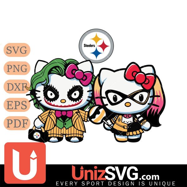 Pittsburgh Steelers Hello Kitty Joker x Harley Quinn Horror