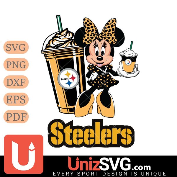 Pittsburgh Steelers Minnie Mouse Fan And Coffee