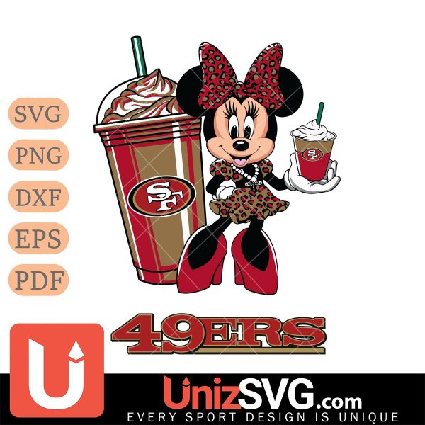 San Francisco 49ers Minnie Mouse Fan And Coffee